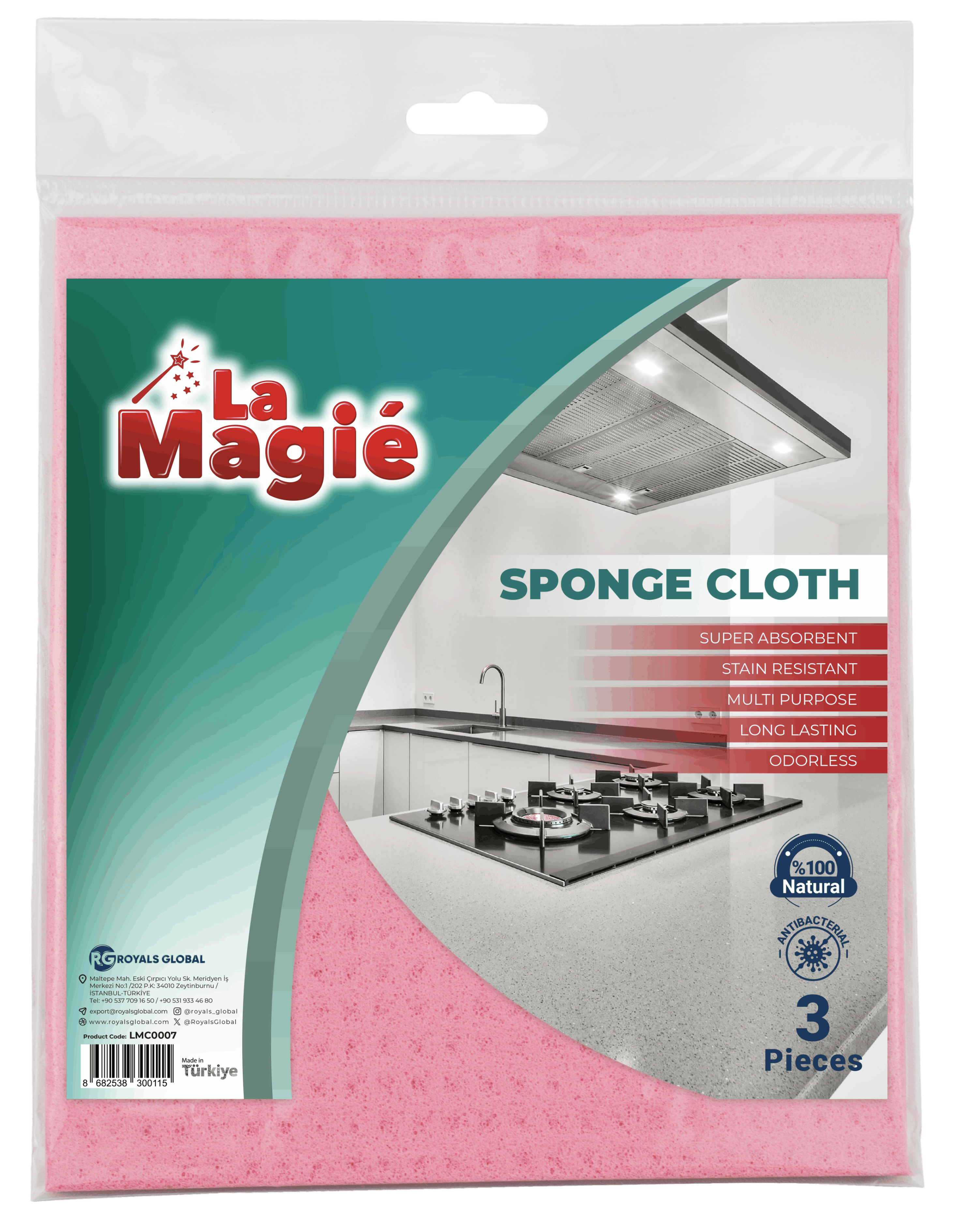 LA MAGIÉ SPONGE CLOTHES 3PCS 18X20 CM